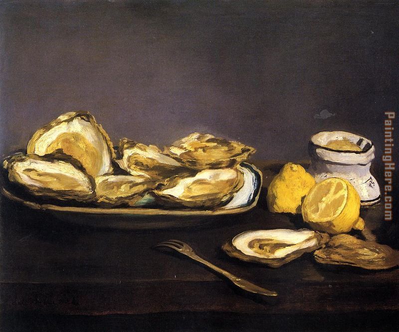 Oysters painting - Edouard Manet Oysters art painting